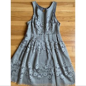 Free people gray lace dress with open back
